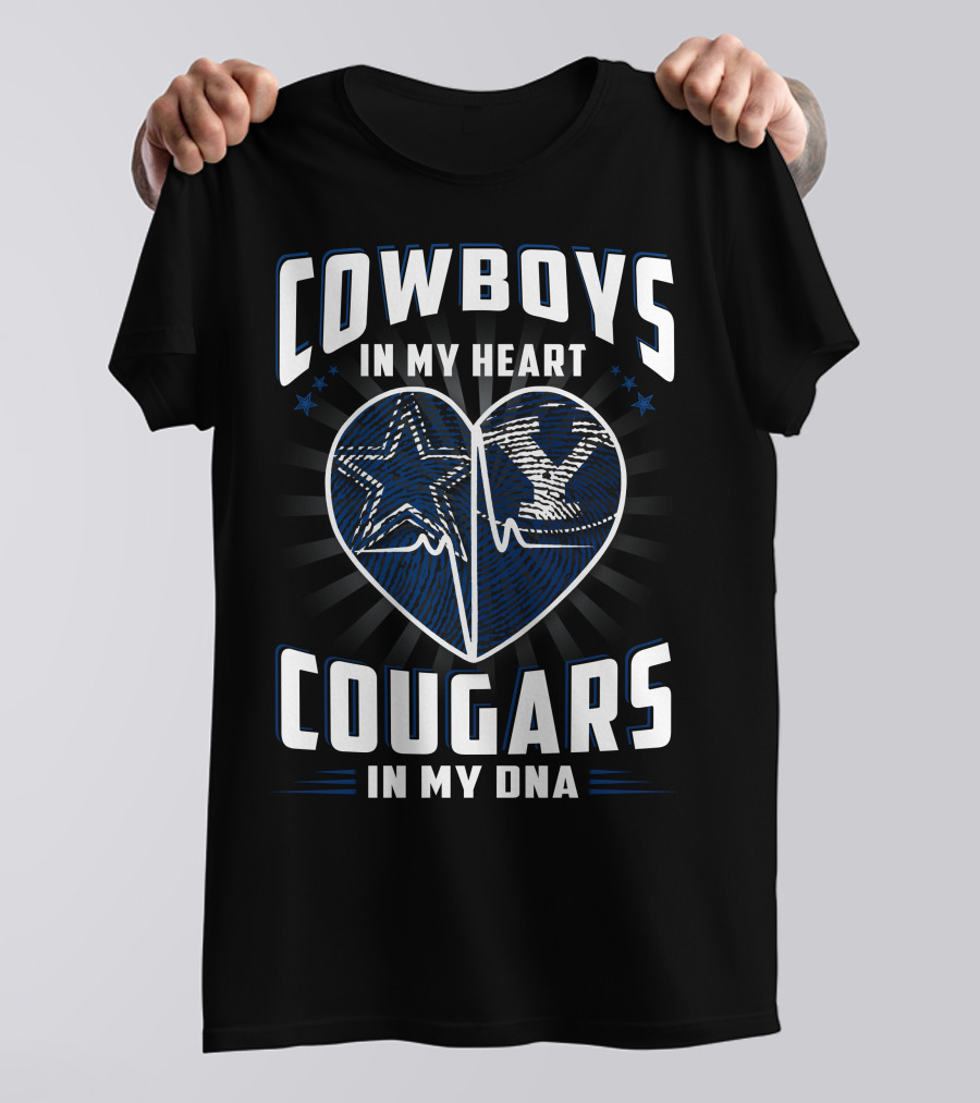 COWBOYS IN MY HEART COUGARS IN MY DNA T-Shirt