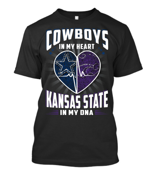 COWBOYS IN MY HEART KANSAS STATE IN MY DNA T-Shirt