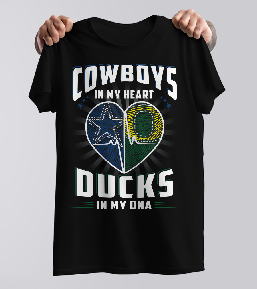 COWBOYS IN MY HEART DUCKS IN MY DNA T-Shirt