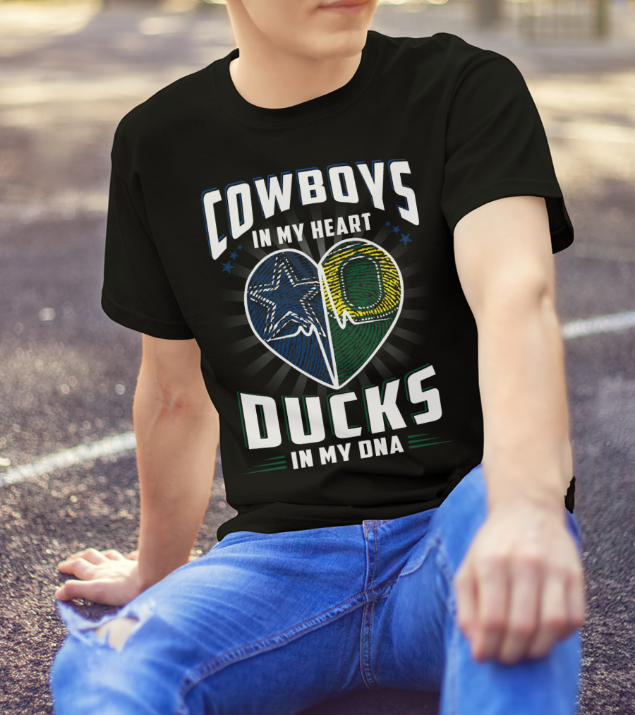 COWBOYS IN MY HEART DUCKS IN MY DNA T-Shirt