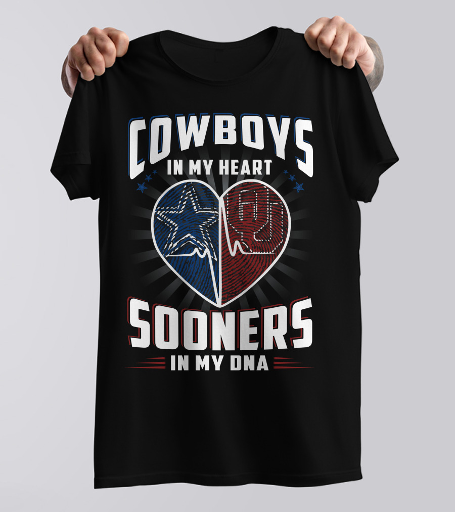 Cowboys In My Heart Sooners In My DNA T-Shirt