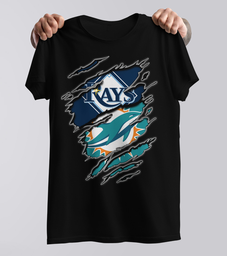 Tampa Bay Rays And Miami Dolphins Sports Fan T-Shirt