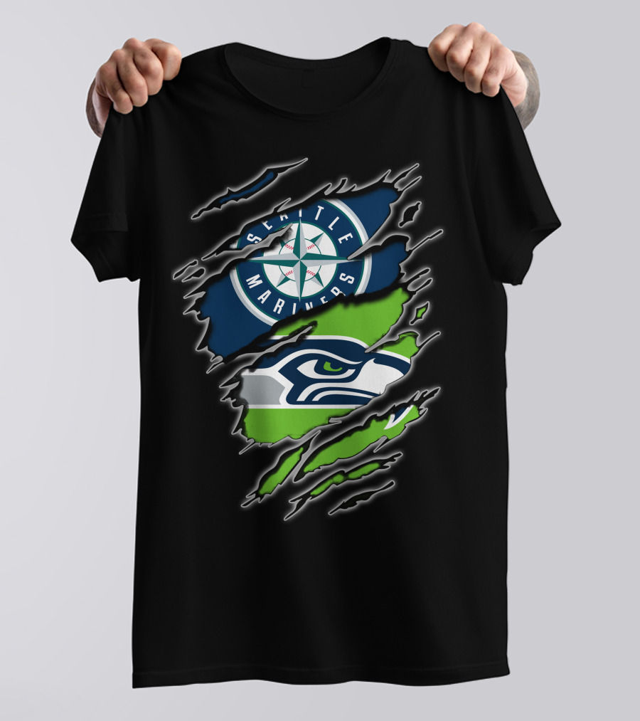 Seattle Mariners Seattle Seahawks Fan Combo T-Shirt