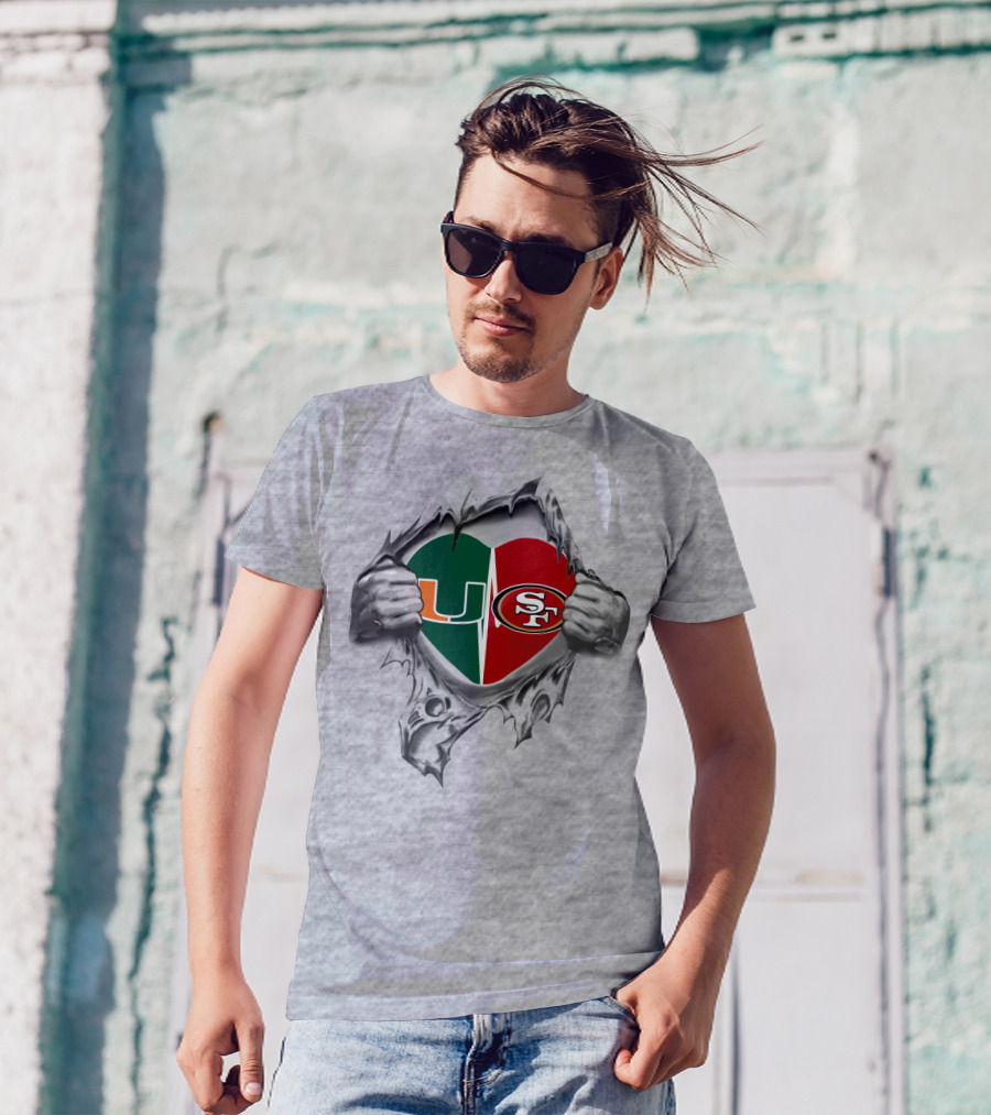 49Ers Hurricanes Heart Logo U SF T-Shirt