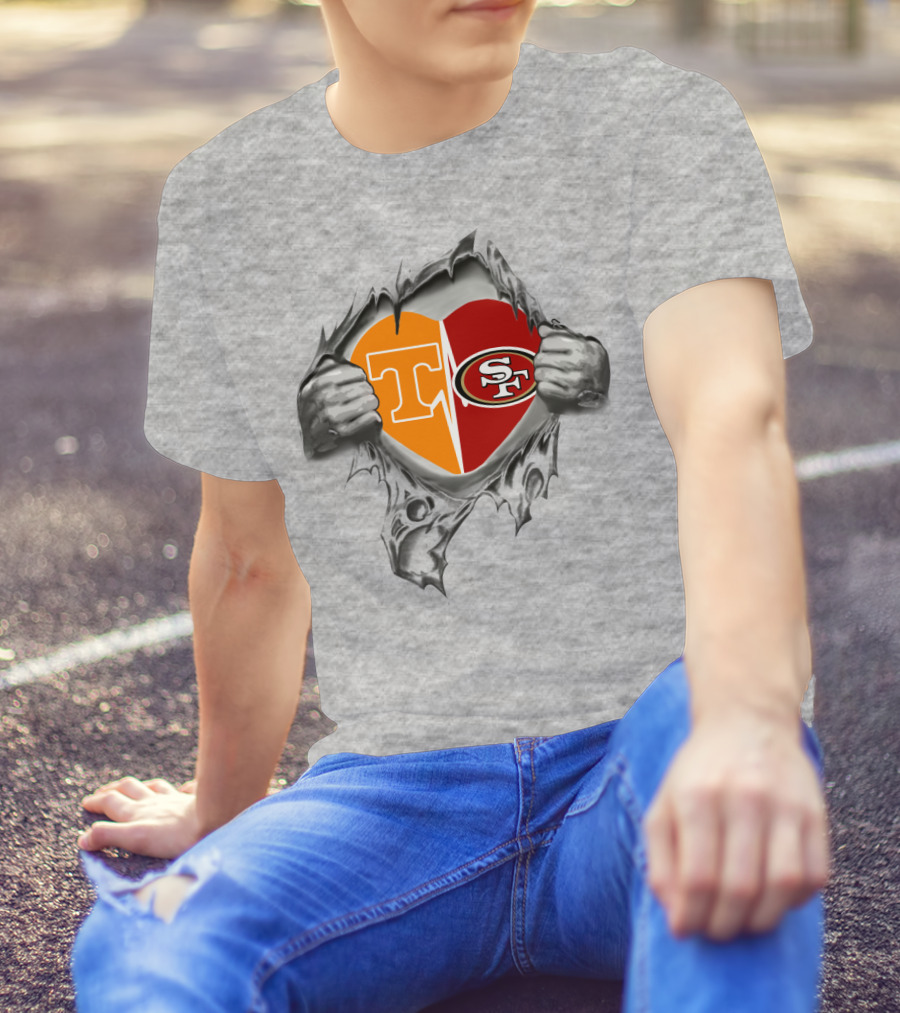 49Ers Tennessee Volunteers Heart T-Shirt