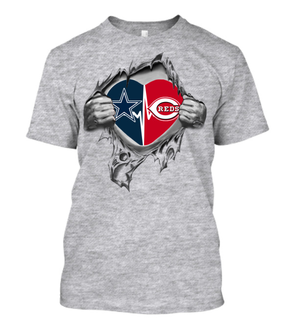 Cowboys Reds Star And C Heart It's In My Heart T-Shirt