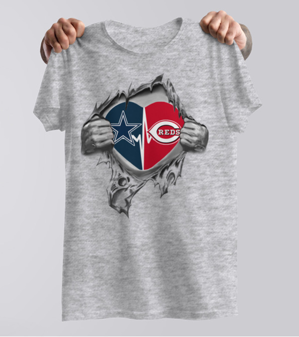 Cowboys Reds Star And C Heart It's In My Heart T-Shirt