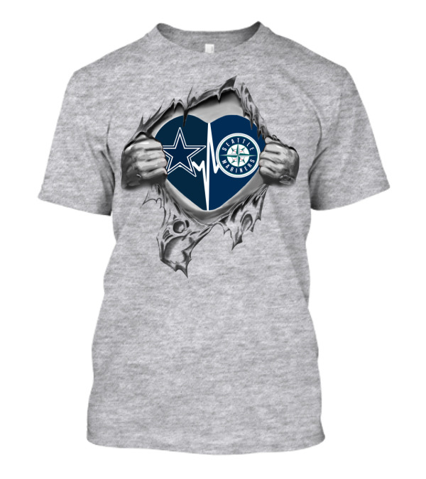 Cowboys Mariners Heartbeat Love Sweatshirt T-Shirt