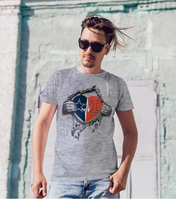 Cowboys Star Illinois I Heart Split T-Shirt