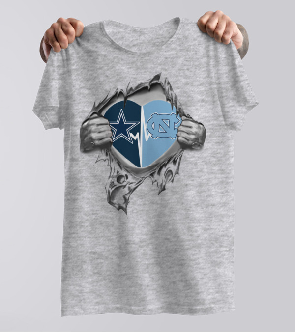 Cowboys Star Tar Heels Heartbeat Loyalty T-Shirt