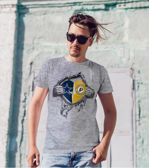 Dallas Cowboys Indiana Pacers Heart Rip T-Shirt