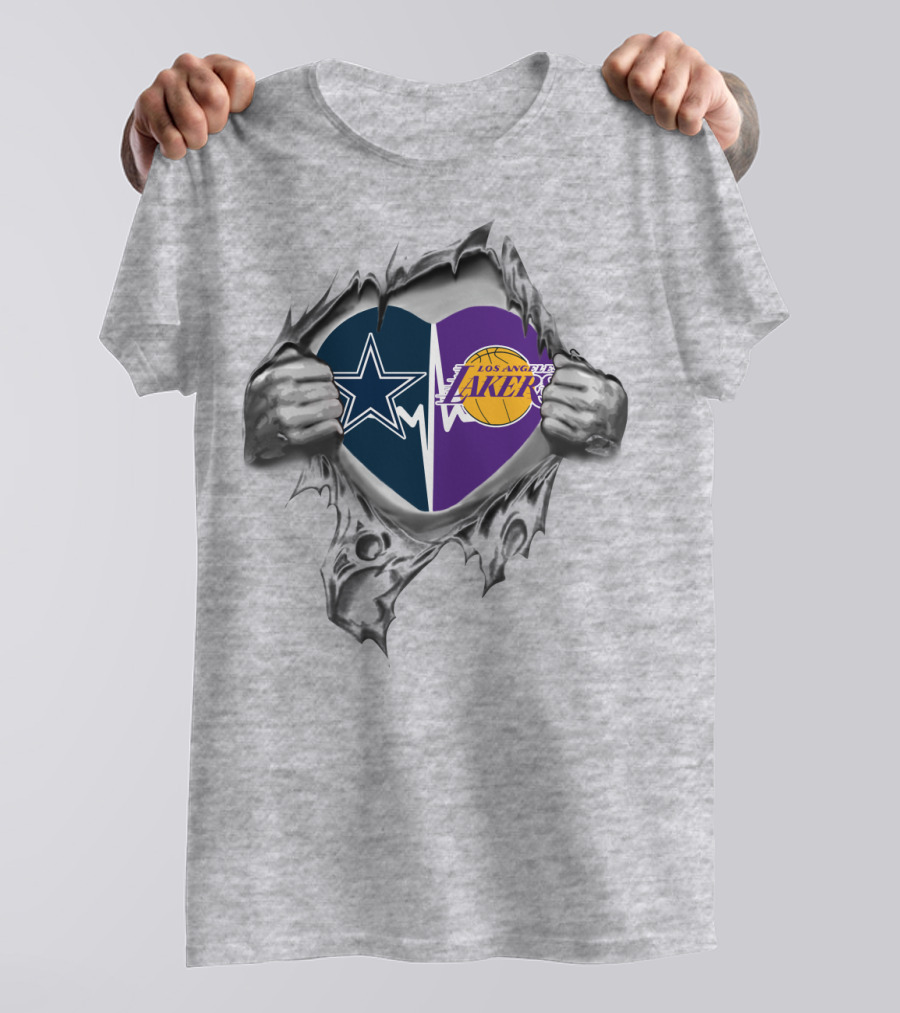 Cowboys Los Angeles Lakers Heart T-Shirt