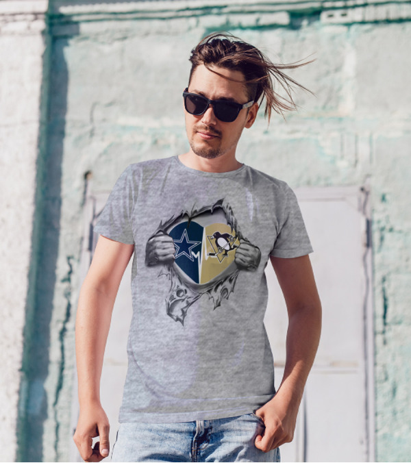 Cowboys Penguins Star And Rink It's In My Heart T-Shirt