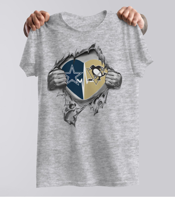 Cowboys Penguins Star And Rink It's In My Heart T-Shirt