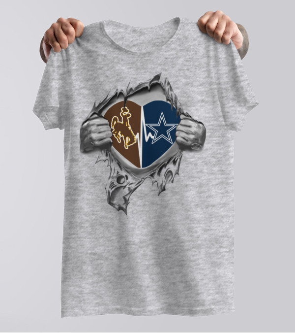 Cowboys Wyoming Cowboys Heart Shaped T-Shirt