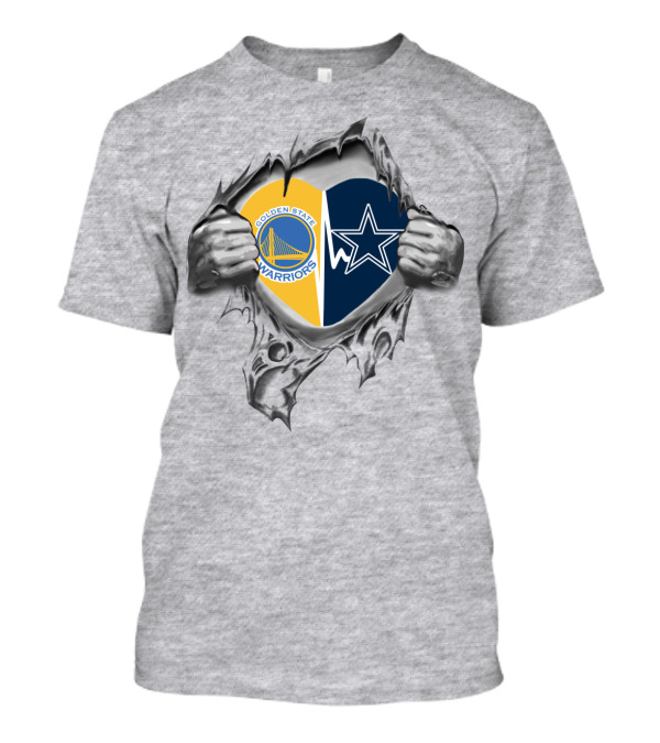 Golden State Warriors Dallas Cowboys Heart Of Champions T-Shirt
