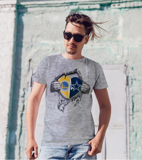 Golden State Warriors Dallas Cowboys Heart Of Champions T-Shirt