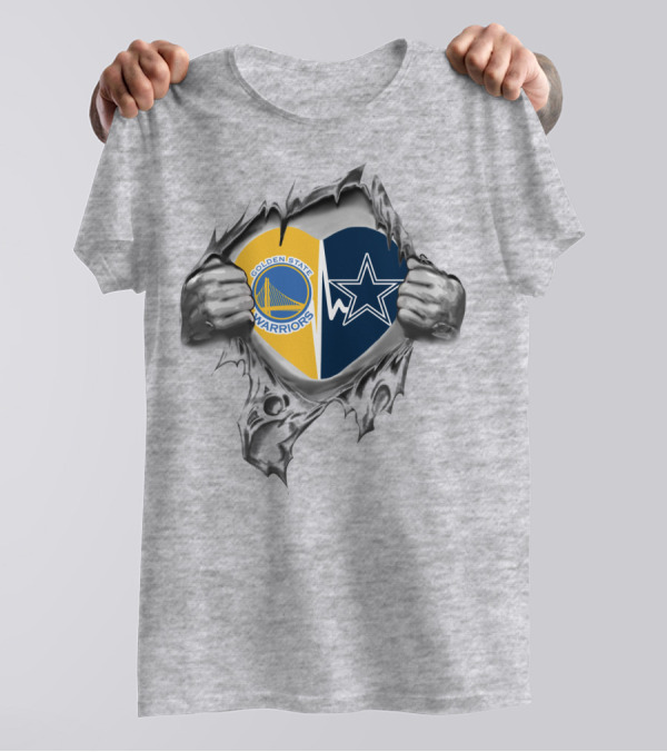 Golden State Warriors Dallas Cowboys Heart Of Champions T-Shirt