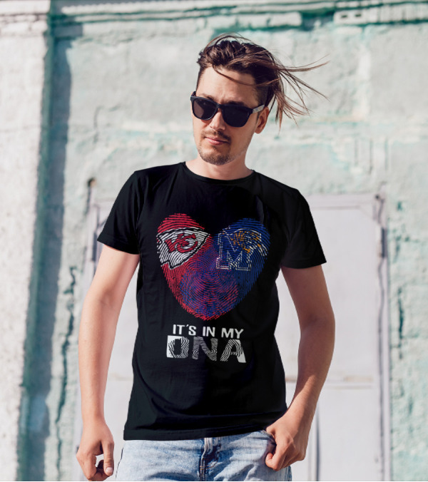 Chiefs Memphis It's In My DNA Heart Fingerprint T-Shirt