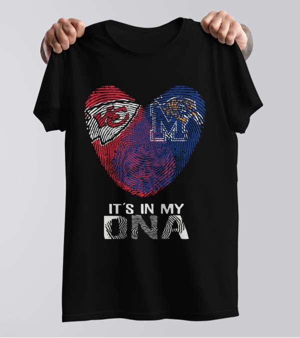 Chiefs Memphis It's In My DNA Heart Fingerprint T-Shirt