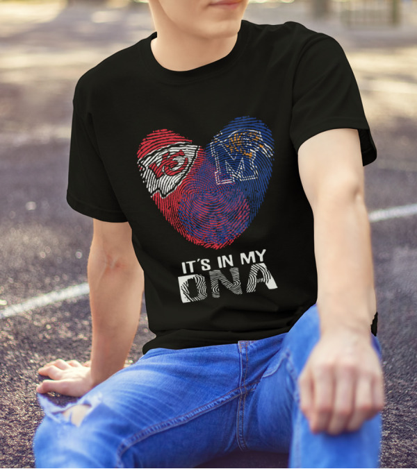 Chiefs Memphis It's In My DNA Heart Fingerprint T-Shirt
