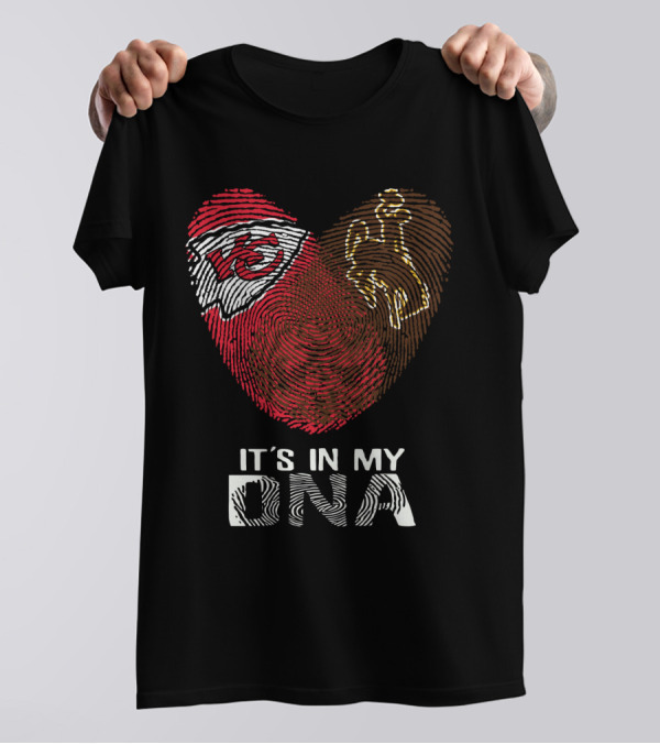 Chiefs KC Logo Wyoming Cowboys Fingerprint It’s In My DNA T-Shirt