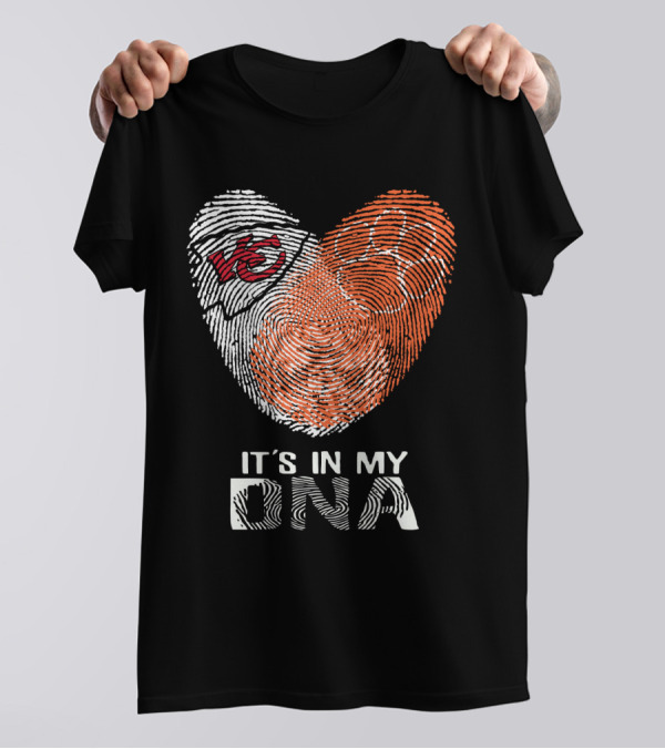Chiefs Clemson Tigers It's In My DNA Fingerprint Heart T-Shirt