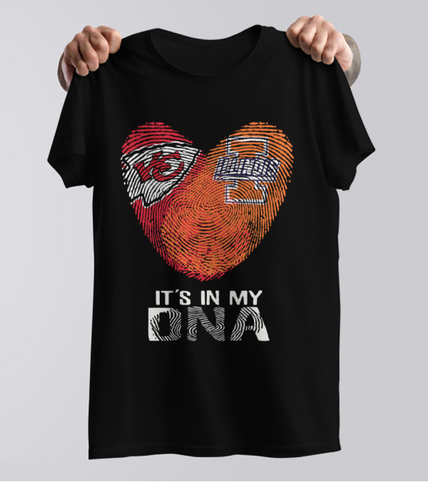 Chiefs Illinois It's In My DNA Fingerprint Kansas City Football T-Shirt