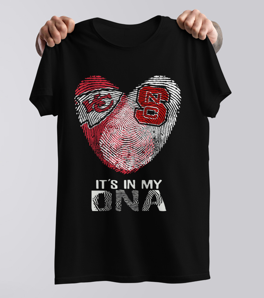 Chiefs NC State It's In My DNA Fingerprint Heart T-Shirt