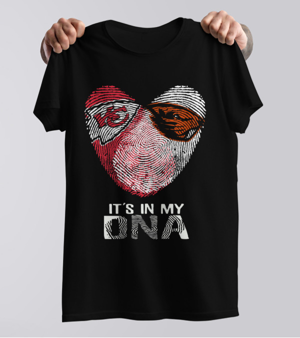 Chiefs Beavers It's In My DNA Heart Fingerprint T-Shirt