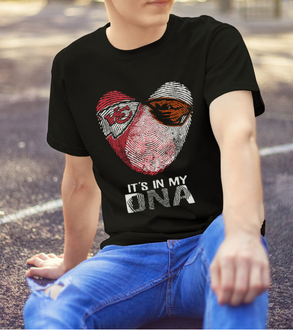 Chiefs Beavers It's In My DNA Heart Fingerprint T-Shirt