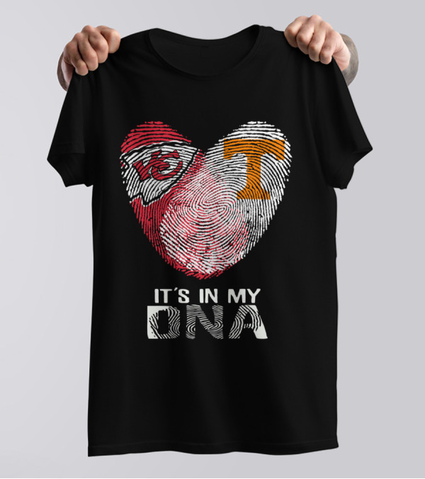 Chiefs Tennessee It's In My DNA Heart Fingerprint T-Shirt