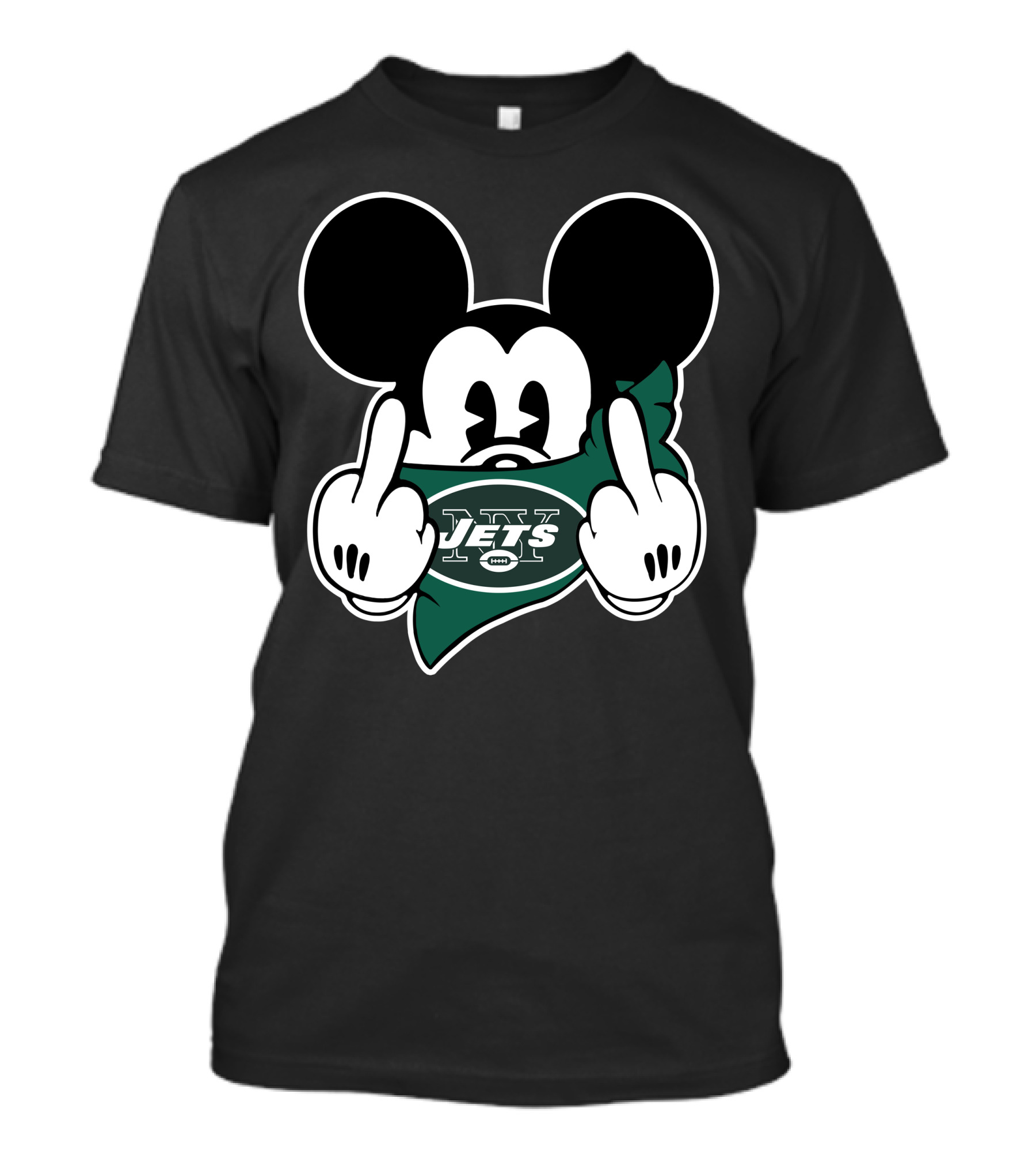 Jets Mouse Middle Finger Face Covering Football T-Shirt