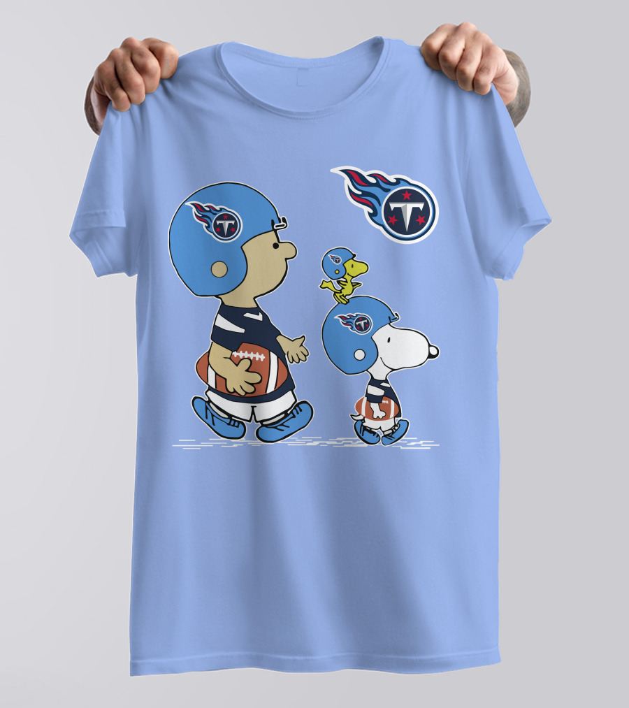Titans Football Snoopy And Friends Helmet Walk T-Shirt