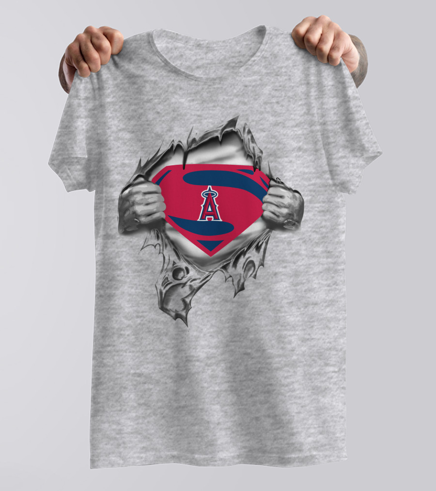 Angels Superman Symbol With Red Shield And Letter A T-Shirt