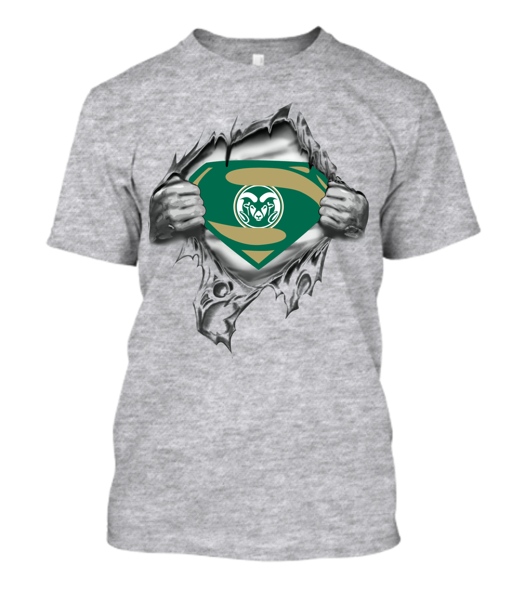Colorado State Rams Super Man Logo Shield T-Shirt