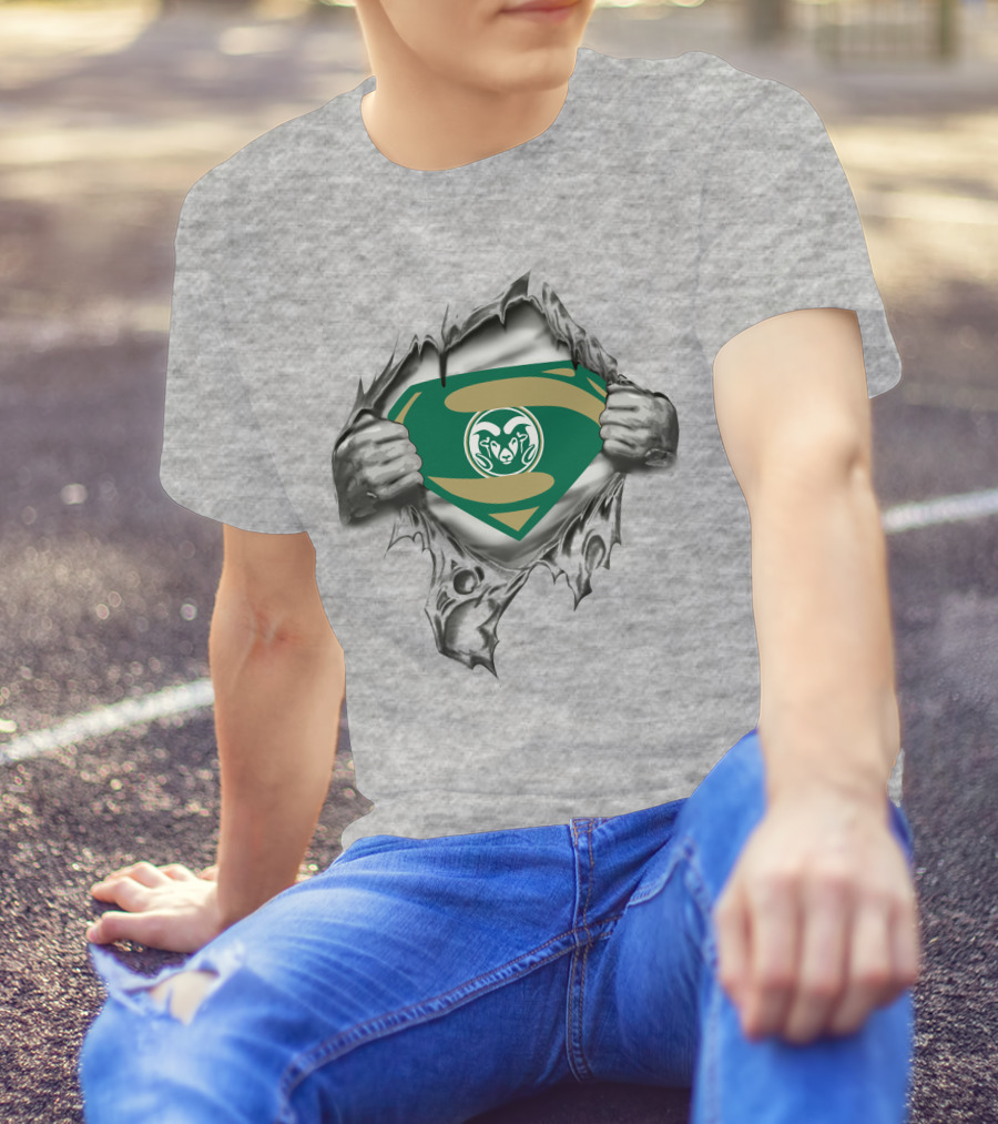 Colorado State Rams Super Man Logo Shield T-Shirt