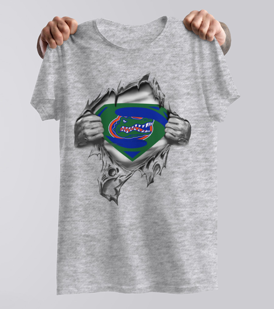 Gators Superman Logo Torn Chest T-Shirt