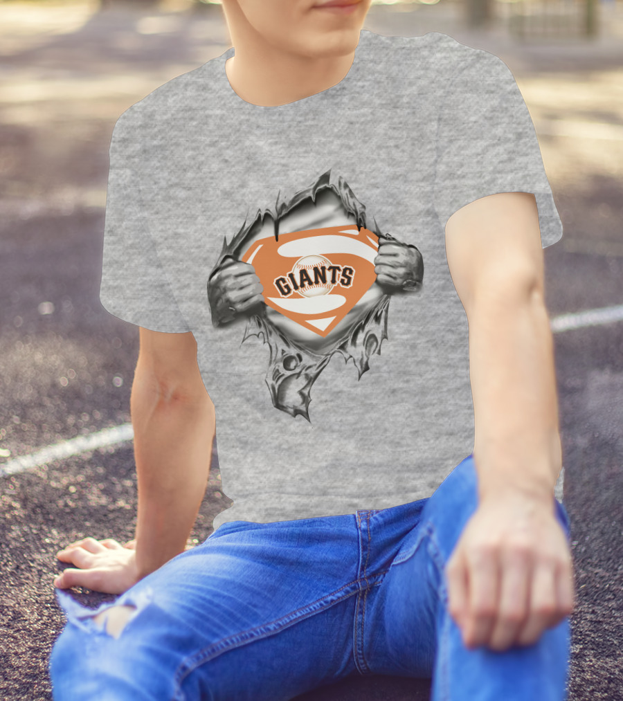 Giants Superhero Baseball Chest Reveal T-Shirt