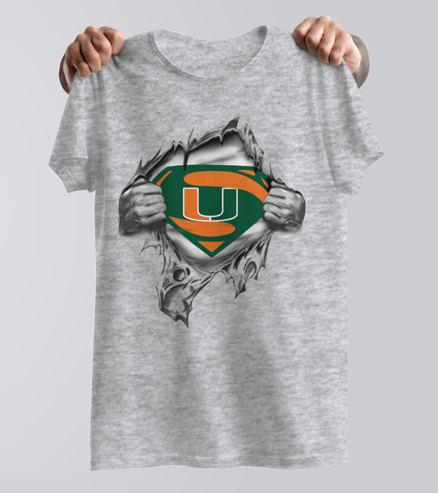 Miami Hurricanes Superman Logo U Shield T-Shirt
