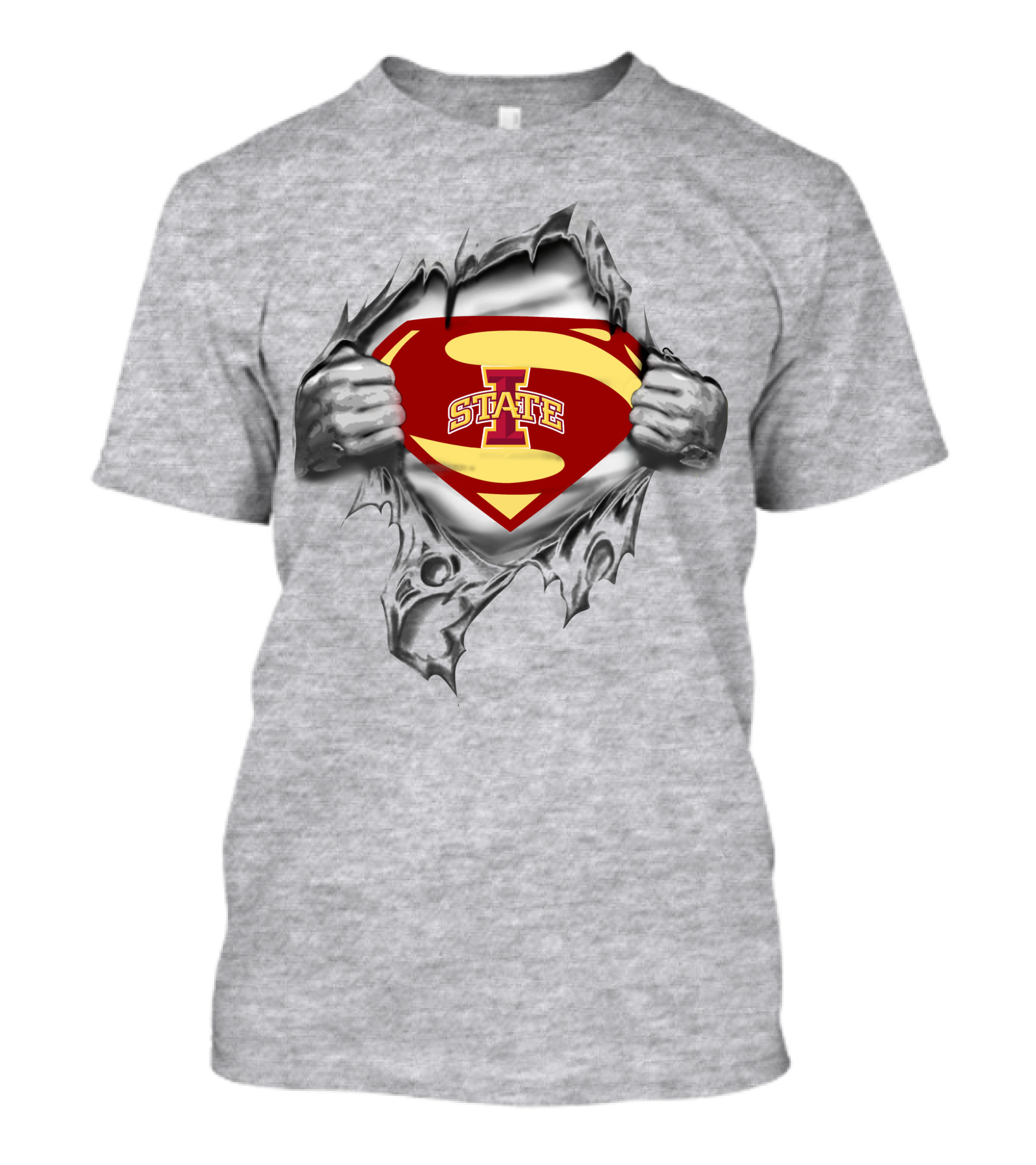 Iowa State Superman Logo Fusion With Torn T-Shirt