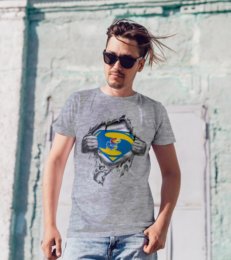 KU Jayhawks Superman Logo Reveal T-Shirt