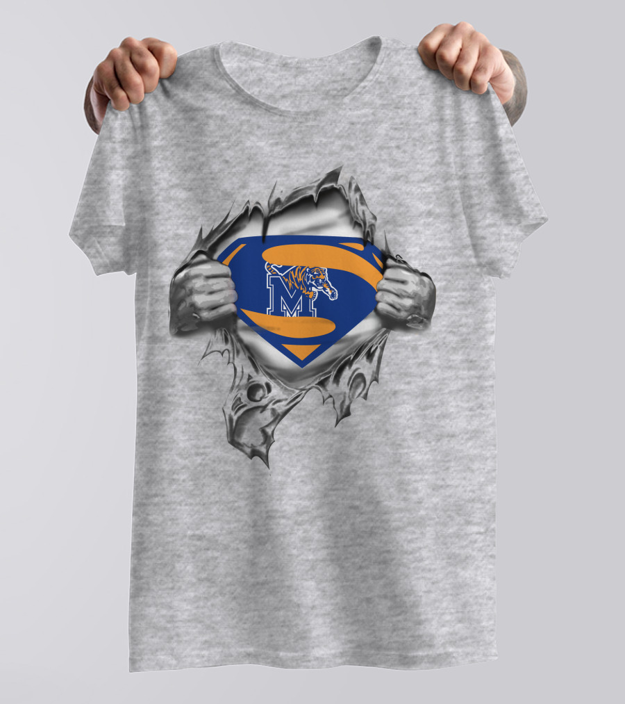 Memphis Tigers Superman Logo Reveal T-Shirt