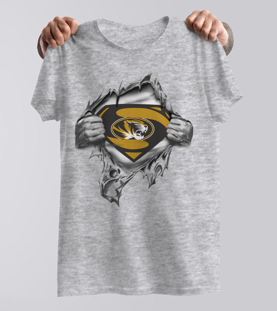 Missouri Tigers Superman Shield Rip T-Shirt