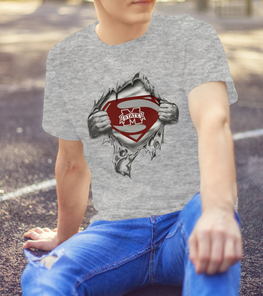 Mississippi State University Ms State Super Man Shield T-Shirt