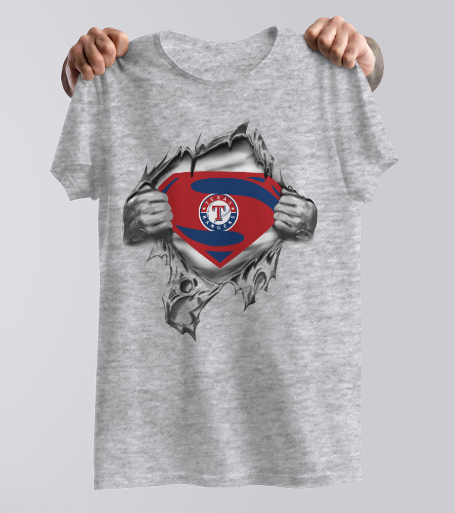Texas Rangers Superman Emblem Burst T-Shirt