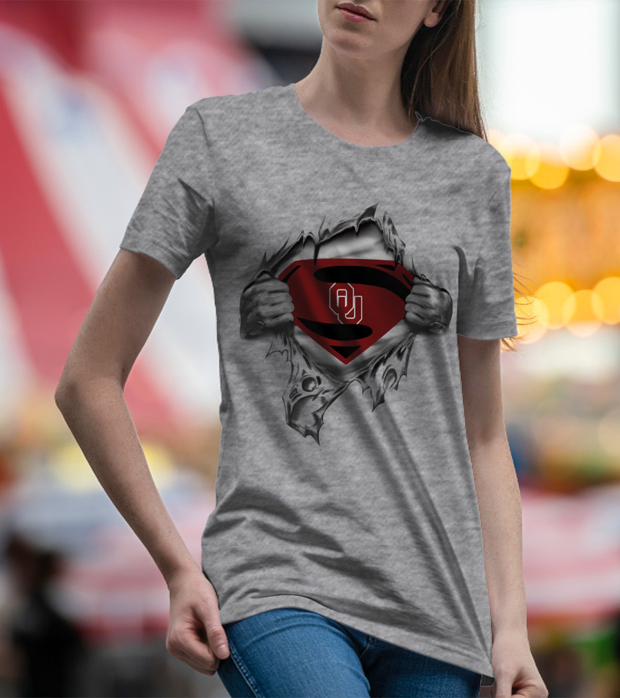 Ou Sooners Superman Emblem Morph T-Shirt