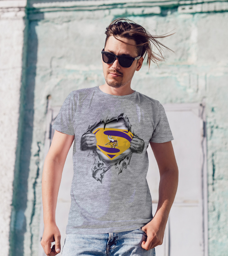 Vikings Logo Superman Shield Fusion T-Shirt