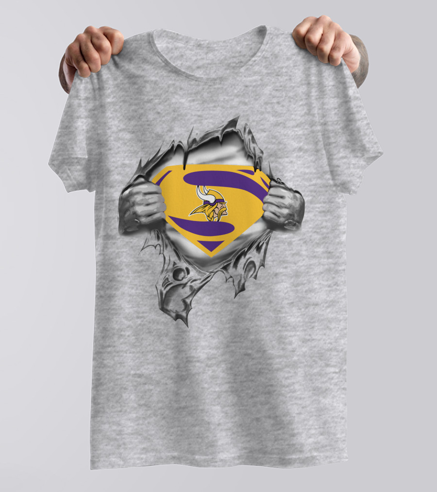 Vikings Logo Superman Shield Fusion T-Shirt