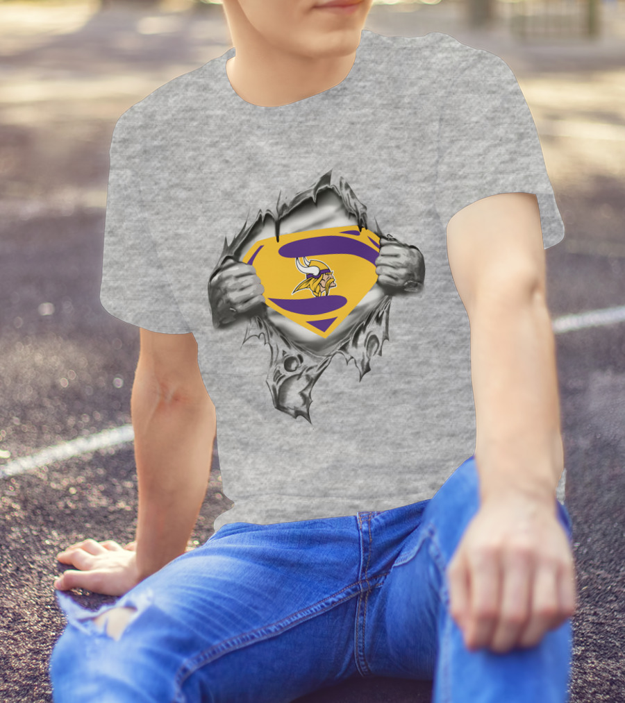 Vikings Logo Superman Shield Fusion T-Shirt